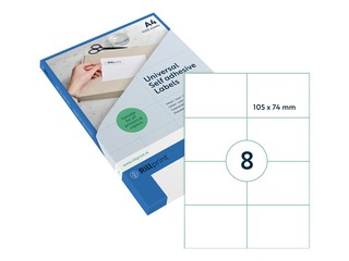 Uzlīmes Rillprint, A4, 105x74 mm,1000 loksnes, baltas 