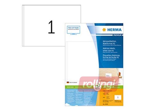 Uzlīmes Herma  A5, 148,5x205 mm, 400 loksnes, baltas