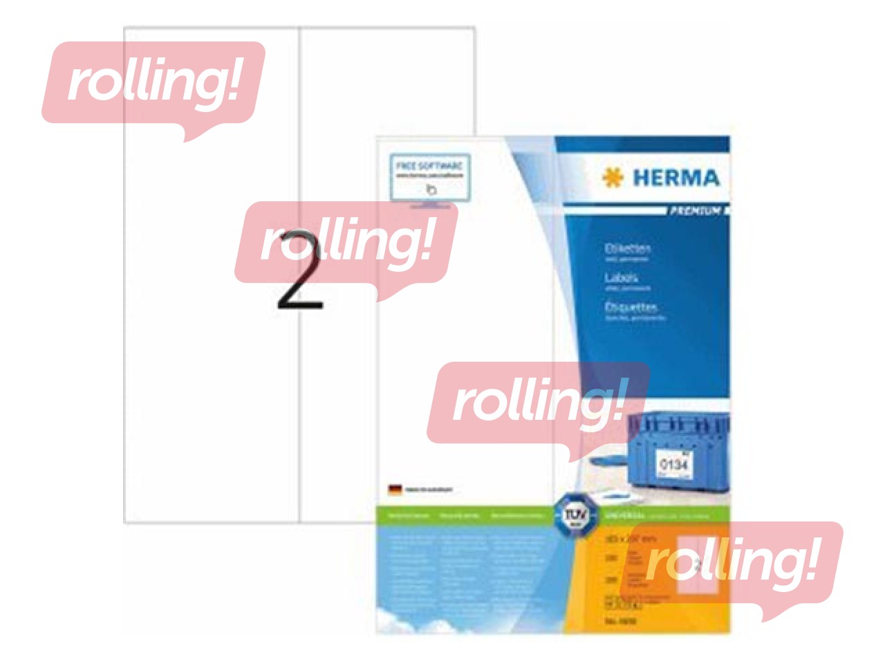 Uzlīmes Herma Premium, A4, 105x297mm, 100 loksnes, baltas