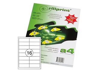 Uzlīmes Rillprint, A4, 96.5x33.8 mm,100 loksnes, baltas 
