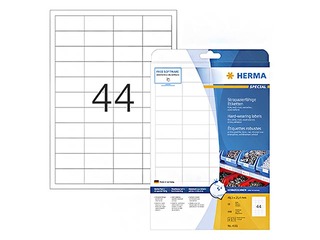 Uzlīmes Herma 48.3 x 25.4 mm, 10 loksnes, mitrumizturīgas, baltas