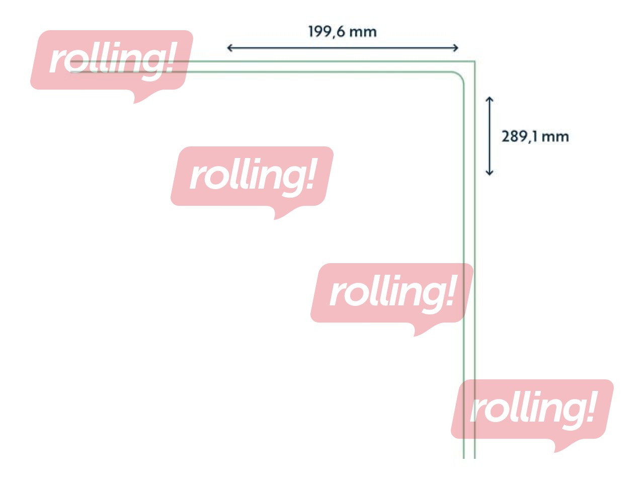Uzlīmes Rillstab, A4, 199.6x289.1 mm,100 loksnes, baltas (ar noapaļotiem stūriem) 