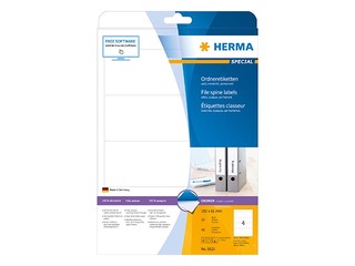 Uzlīmes Herma A4, 192x61 mm, 10 loksnes, baltas