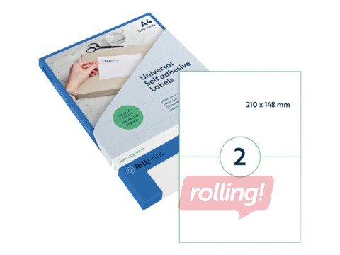 Uzlīmes Rillprint, A4, 210x148 mm, 1000 loksnes, baltas