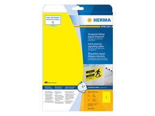 Uzlīmes Herma Special A4, 210x297 mm, 25 loksnes, dzeltenas, noturīgas