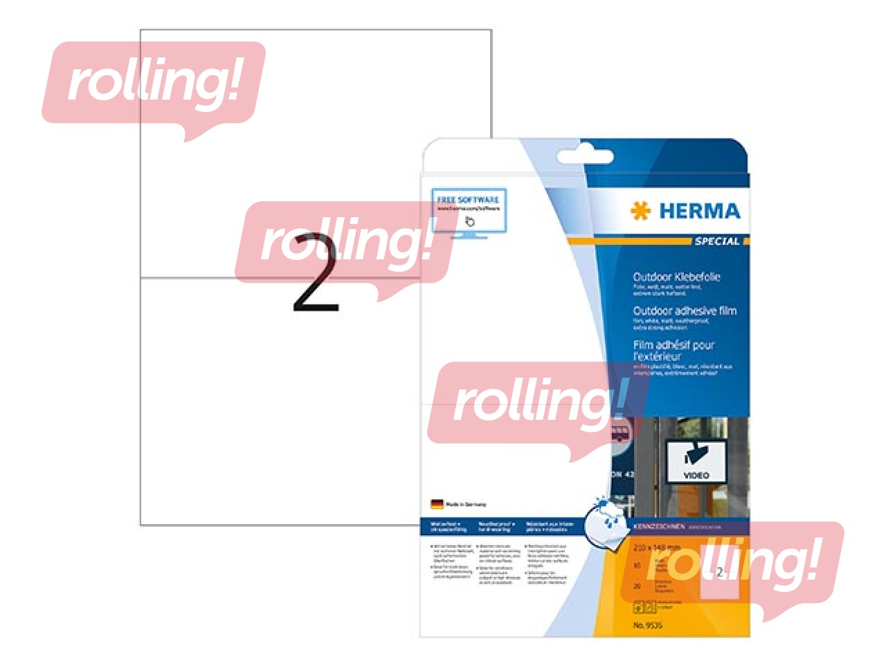 Uzlīmes Herma A4, 210x148 mm, 10 loksnes, baltas, noturīgas