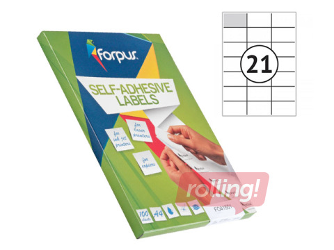 Uzlīmes Forpus, A4, 70x42.4mm, 100 loksnes, baltas