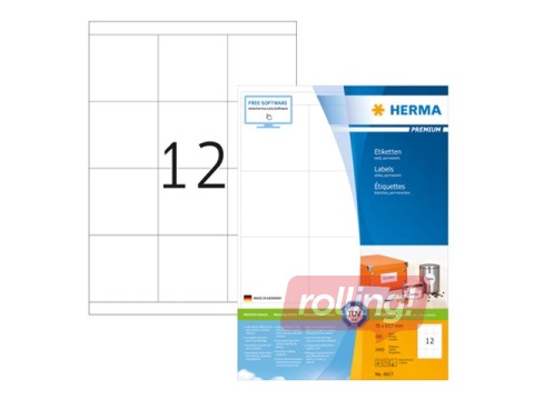 Uzlīmes Herma Premium A4, 70x67.7 mm 200 loksnes, baltas