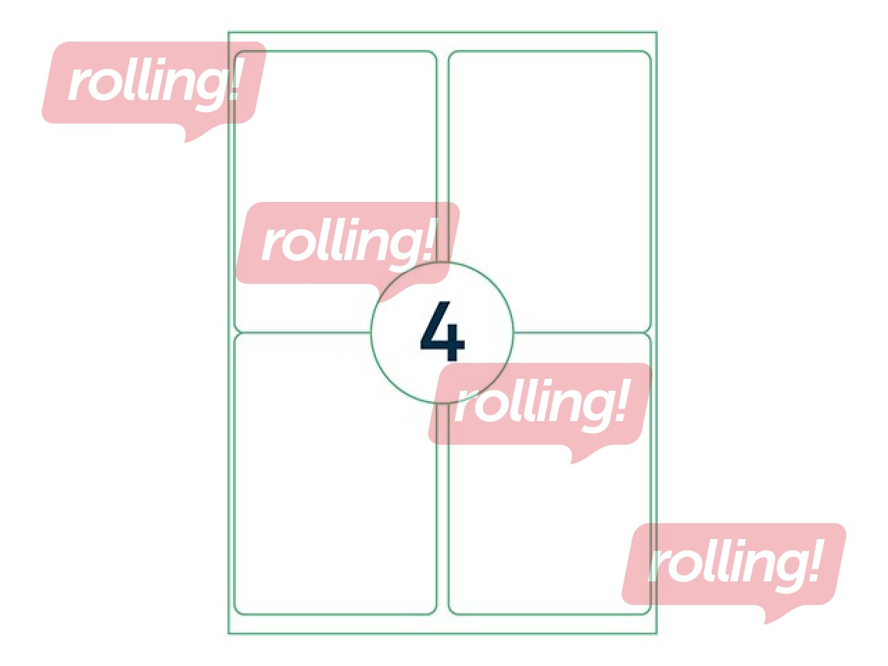 Uzlīmes Rillprint, A4, 99.1x139 mm, 100 loksnes, baltas