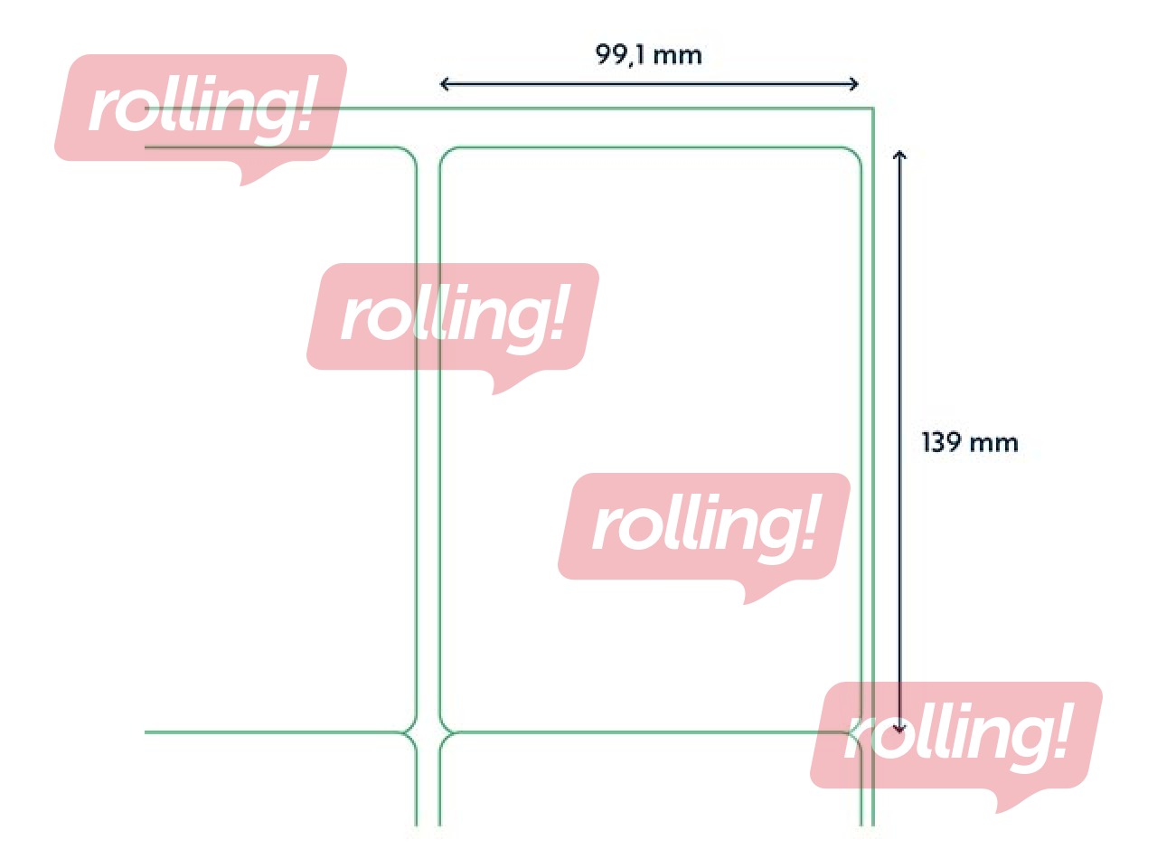 Uzlīmes Rillprint, A4, 99.1x139 mm, 100 loksnes, baltas
