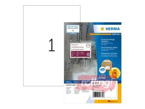 Uzlīmes Herma  A4, 210x297 mm, 80 loksnes, mitrumizturīgas, ļoti noturīgas, baltas