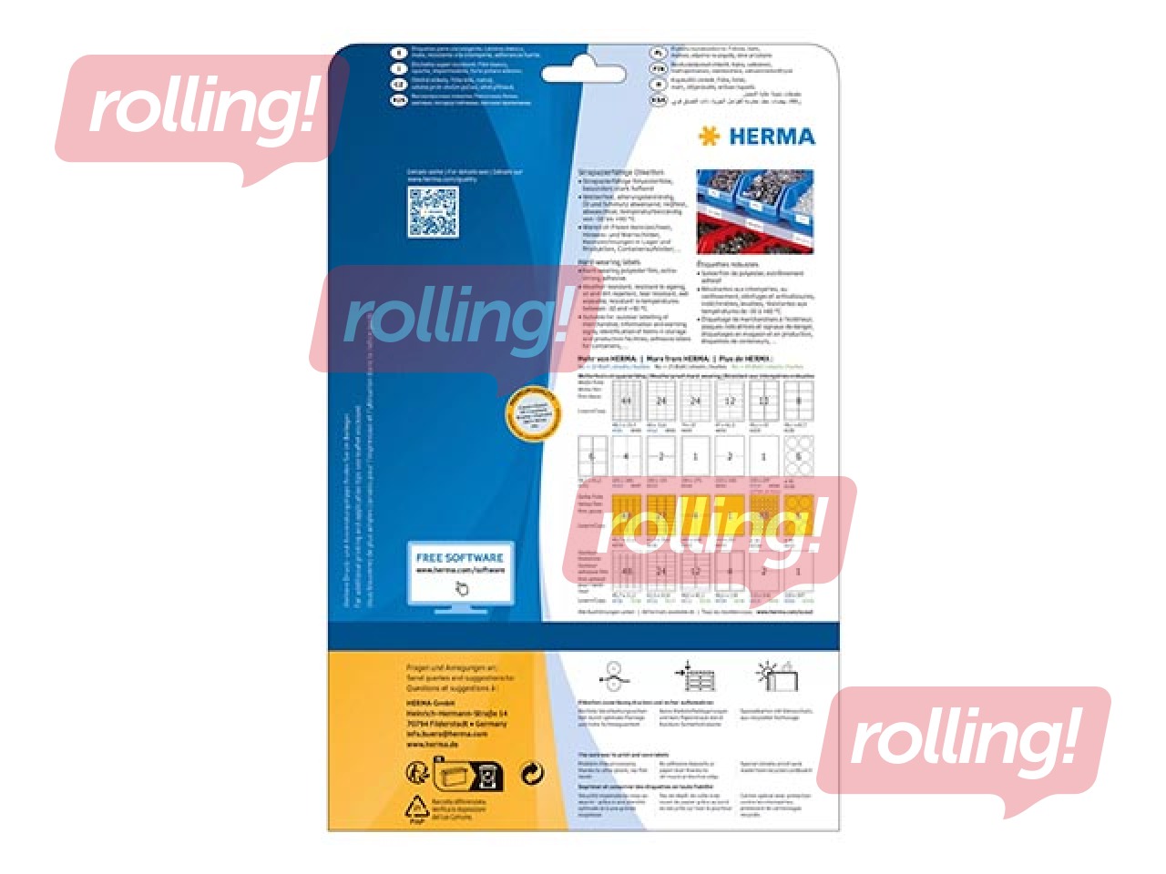 Uzlīmes Herma Ø 85 mm, 25 loksnes, mitrumizturīgas, ļoti noturīgas, baltas