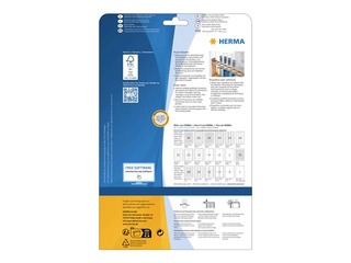 Uzlīmes Herma Power  A4, 105 x 48 mm, 25 loksnes, ļoti noturīgas, baltas