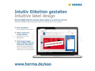 Uzlīmes Herma, QR koda, A4, 40x40mm, baltas, noturīgas, 25 loksnes