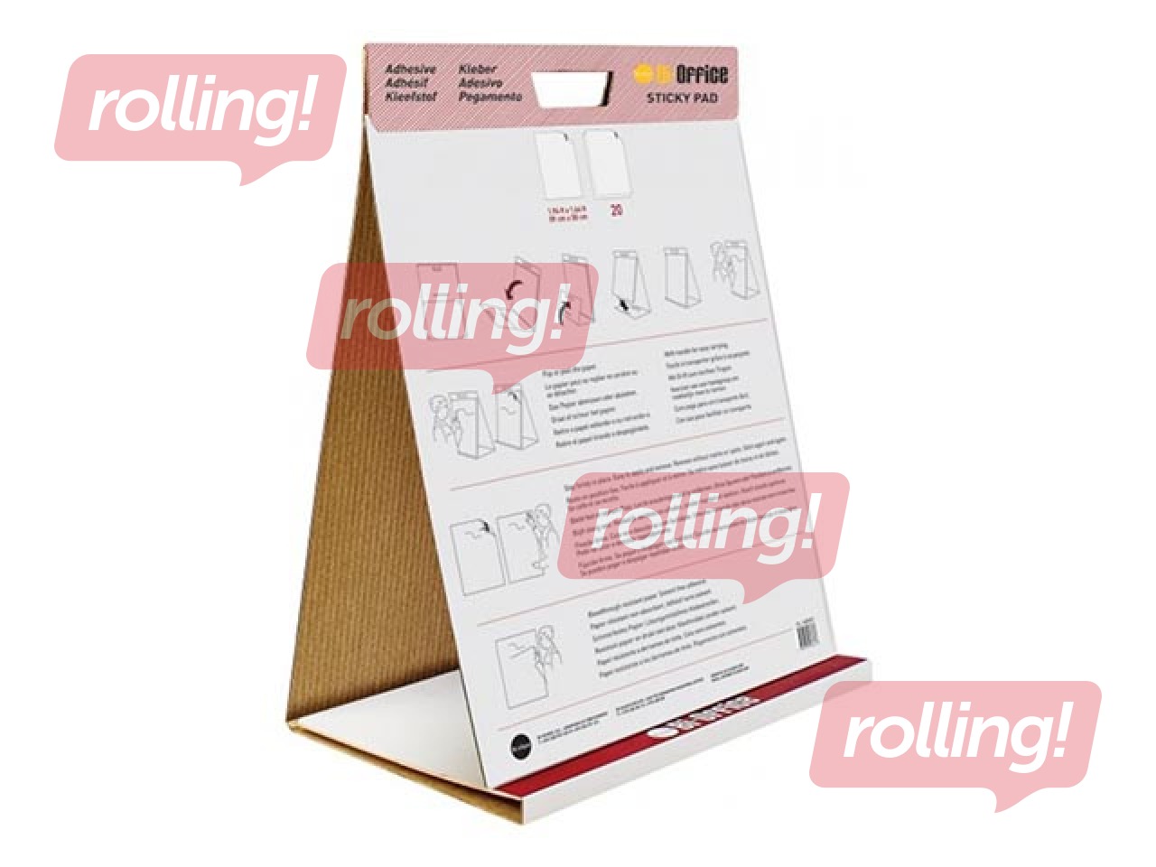 Papīra bloks - tāfele Bi-Office, pašlīmējošs, balts, 50x58.5cm, 20 lapas