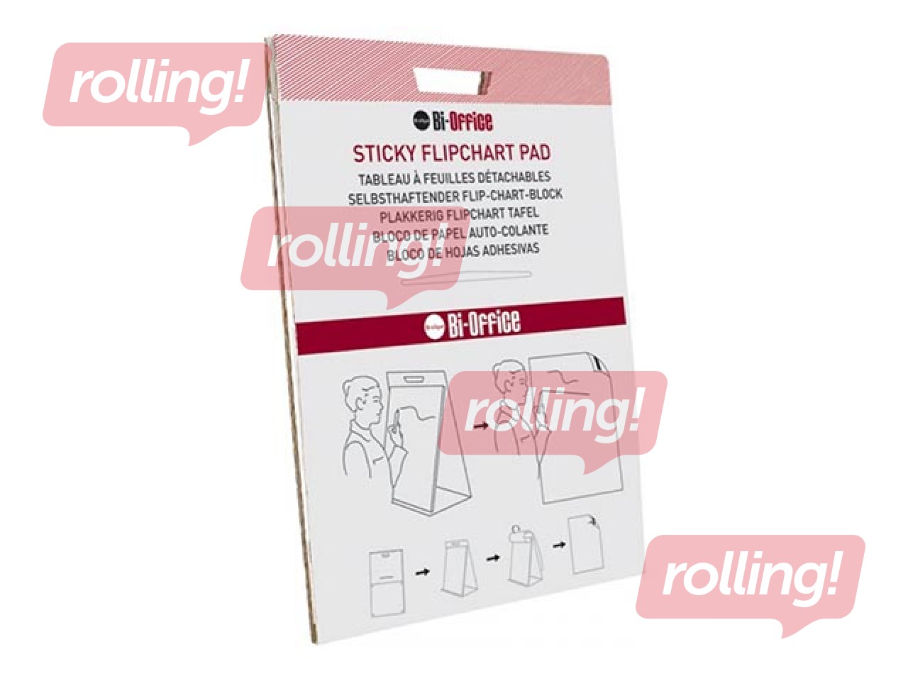 Papīra bloks - tāfele Bi-Office, pašlīmējošs, balts, 50x58.5cm, 20 lapas