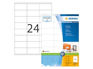 Uzlīmes Herma Special, A4, 70x37mm, 25 loksnes, caurspīdīgas