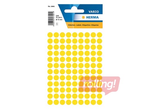 Uzlīmes - aplīši Herma, 8 mm, dzelteni