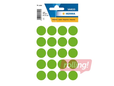 Uzlīmes - aplīši Herma, 19 mm, zaļi