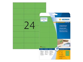 Uzlīmes Herma Special, A4, 70x37 mm, 20 loksnes, zaļas