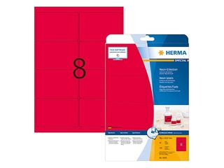 Uzlīmes Herma Special, A4, 99.1x67.7 mm, 20 loksnes, neonsarkanas