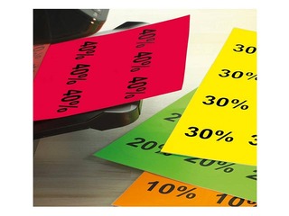 Uzlīmes Herma, A4, Ø 60 mm, 20 loksnes, noturīgas, neondzeltenas