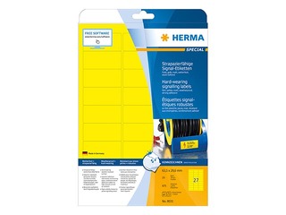 Uzlīmes Herma Special, A4, 63.5x29.6 mm, 25 loksnes, dzeltenas, noturīgas