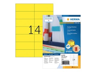 Uzlīmes Herma, A4, 105x42.3 mm, 100 loksnes, dzeltenas