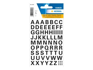 Uzlīmes Herma, burti, 10 mm,  A-Z, melni, ūdensnoturīgas