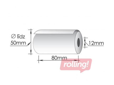Kases lente 80 x 50 mm x 35 m, termo, 6 gab.