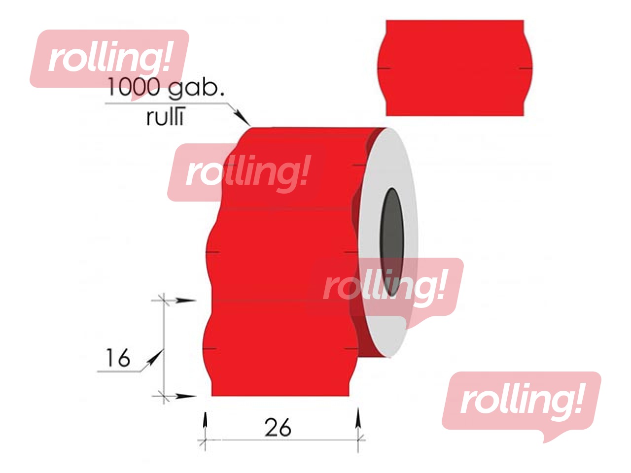 Marķēšanas uzlīmes, sarkanas, 26x16mm