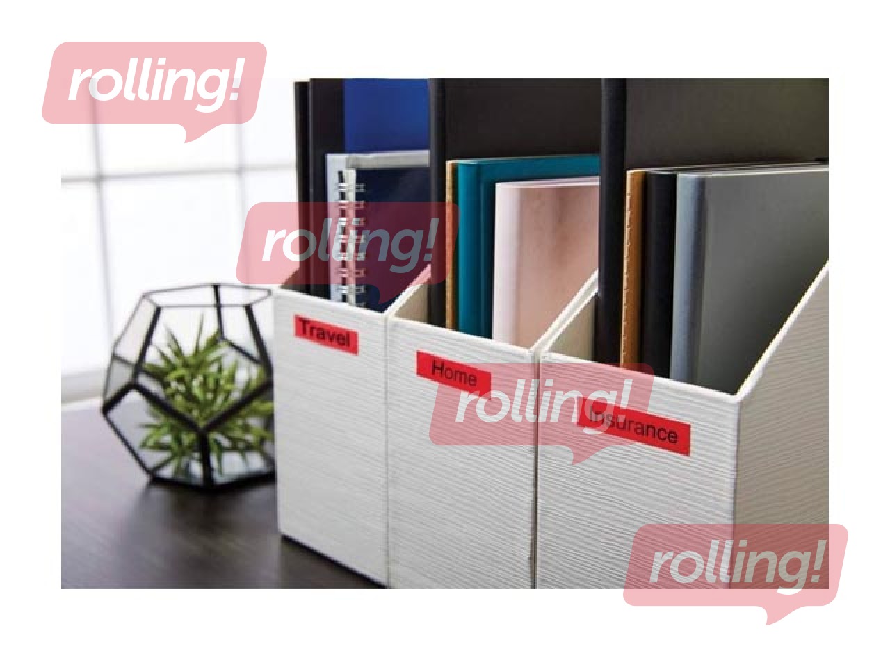 Marķēšanas lente Dymo, D1, 24mm x 7m, melns uz sarkana