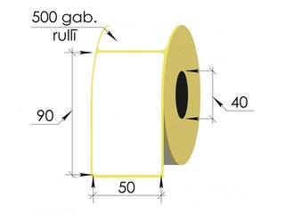 Termouzlīmes rullī, 50x90 mm, TermoEko, 500 gab