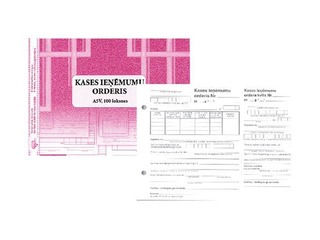 Kases ieņēmumu orderis ar noplēšamo kvīti, A5V