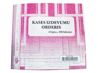 Kases izdevumu orderis, A5V, vienpusējs