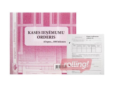 Kases ieņēmumu orderis, mazais, A5