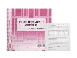 Kases ieņēmumu orderis, mazais, A5