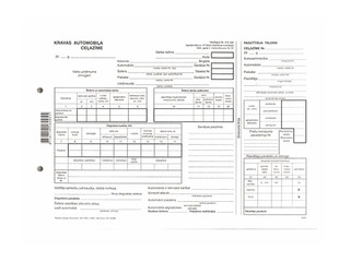 Ceļazīme kravas automobilim ar pasūtījuma talonu, A4