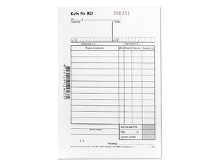 Kvīts ar numerāciju, A6, paškopējošas, 2 eksemplāri, 50 komplekti