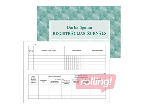 Darba līgumu reģistrācijas žurnāls, A5, 24 lapas