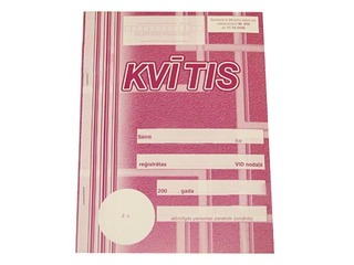 Darījumu apliecinošās kvītis A5, paškopējošas, 3 eksemplāri, 25 komplekti