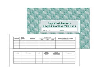 Saņemto dokumentu reģistrācijas žurnāls, A4, 36 lapas