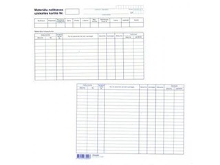 Materiālu noliktavas uzskaites kartīte, A5DK, 10 loksnes