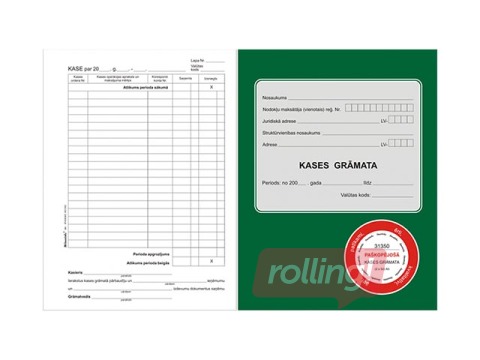 Kases grāmata, A5, paškopējoša, 50 kompl.
