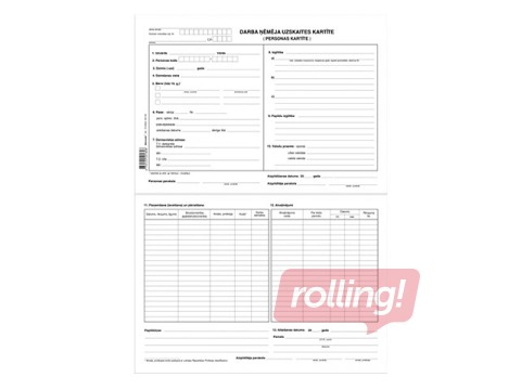 Personas kartīte, A4, divpusēja, 100 gab.