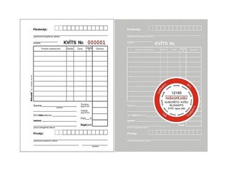 Kvīts ar numerāciju, A6, paškopējošas, 50 kompl., 2 eks.