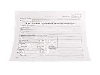 Akūtās palīdzības zobārstniecības pacienta ambulatorā karte, A5D, 100 loksnes