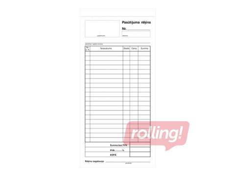 Rēķins oficiantiem, 1/3 no A4, 50 lapas