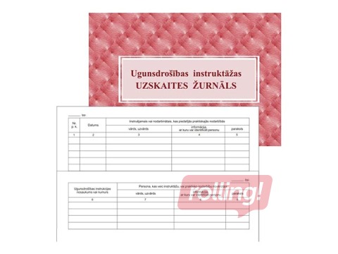 Ugunsdrošības instruktāžu uzskaites žurnāls, A5, 20 lapas
