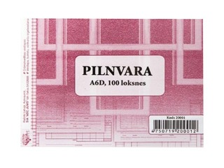 Pilnvara, A6D, 100 lapas